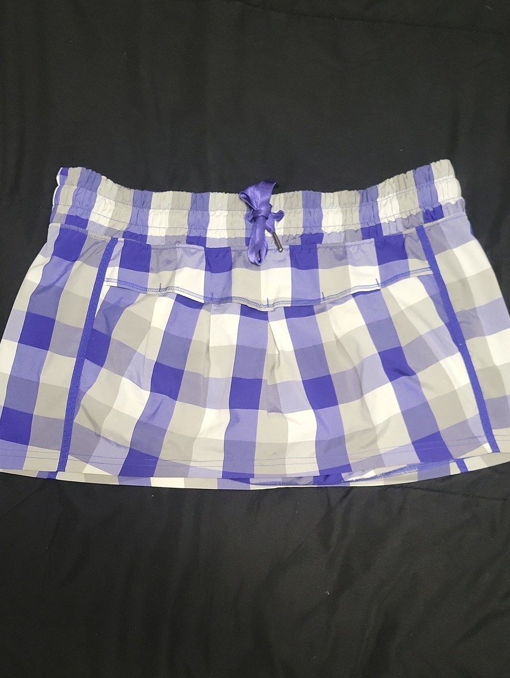 RARE Vintage Lululemon Size 8 Leader Of The Track Skirt Purple Plaid Skort